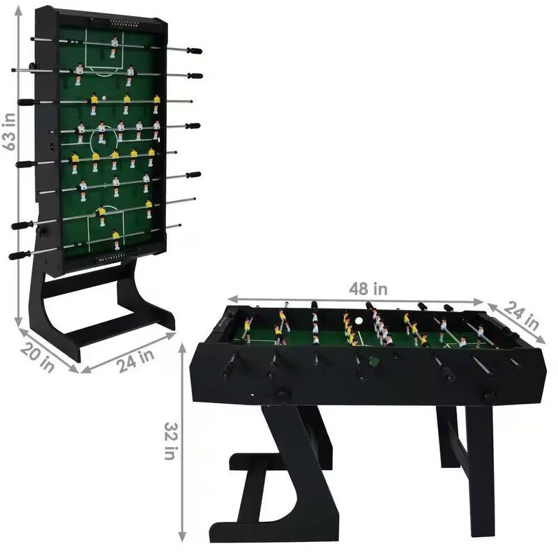 Folding 48" Foosball Game Table with Score Markers, 2 Balls, and Space-Saving Frame