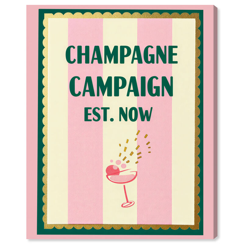 Champagne Campaign Drinks and Spirits Canvas Print by Art Remedy image number 0