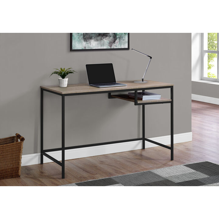 Monarch Specialties I 7370 Computer Desk, Home Office, Laptop, 48"L, Work, Metal, Laminate, Brown, Black, Contemporary, Modern