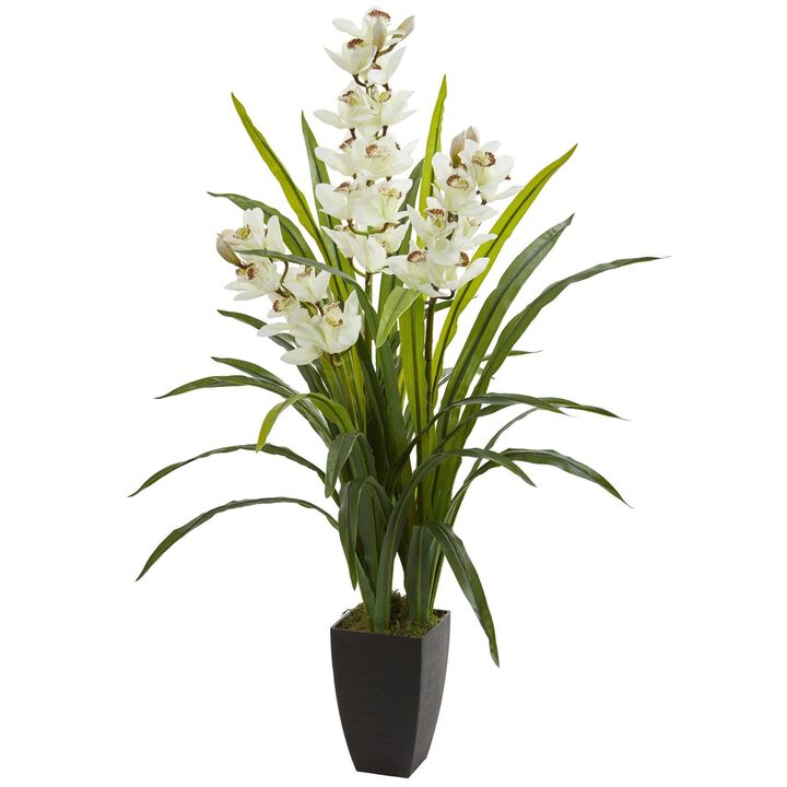 Nearly Natural 45-in Cymbidium Orchid Artificial Plant