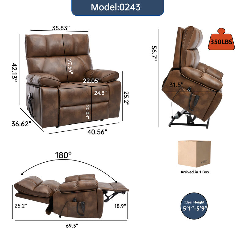 Power Lift Recliners with Hidden Cup Holders, Power-Remote image number 2