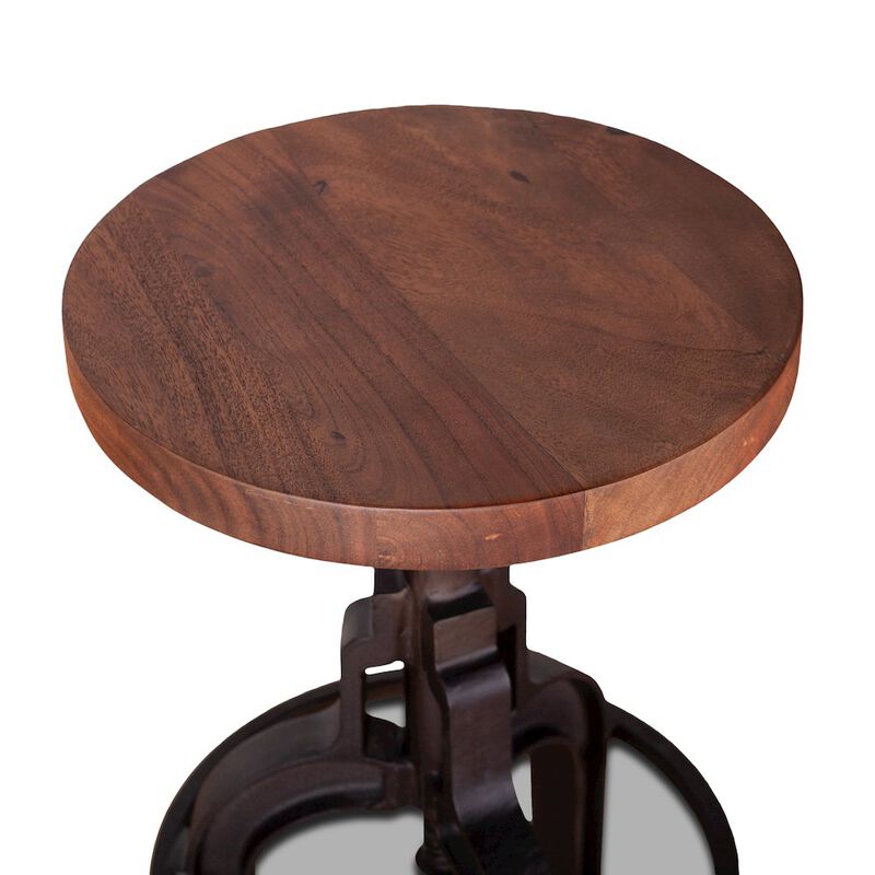 World Interiors Blayne Adjustable Height Stool in Walnut Finish image number 2