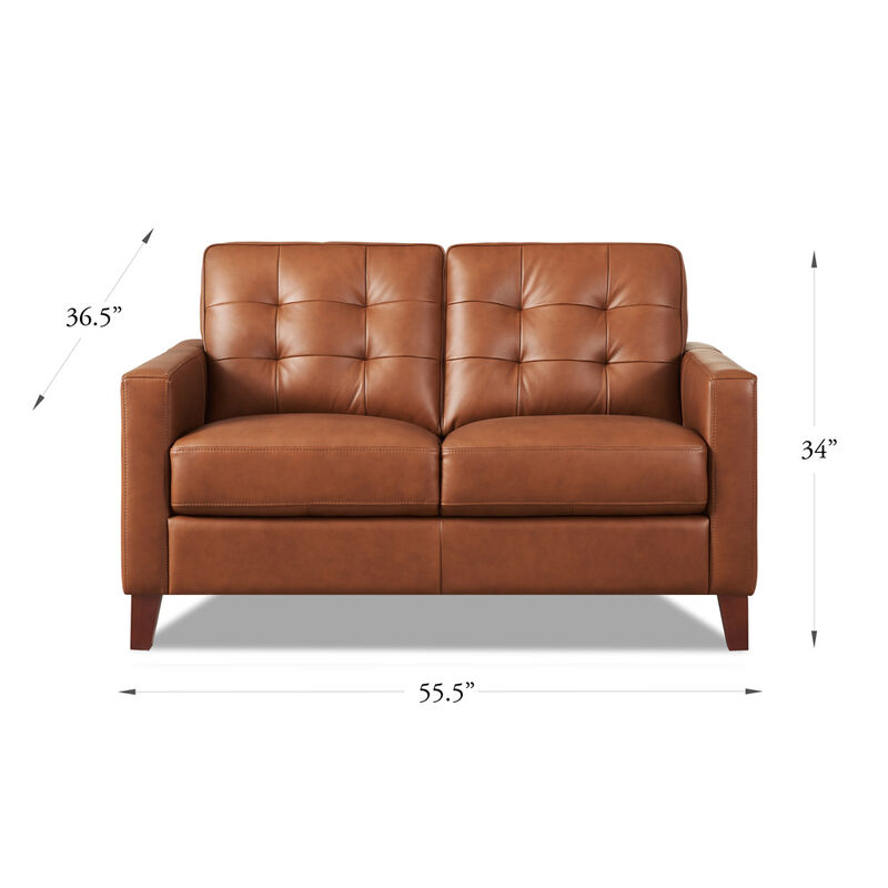 Aiden Top Grain Leather Loveseat