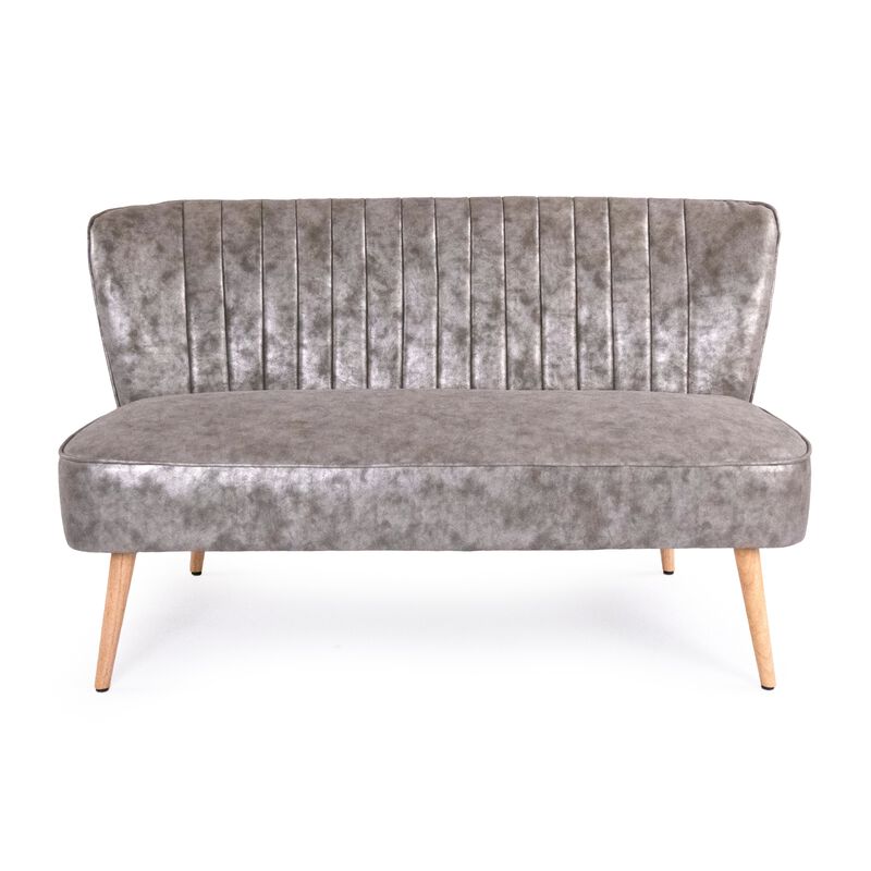 Distressed Grey PU Bench image number 0