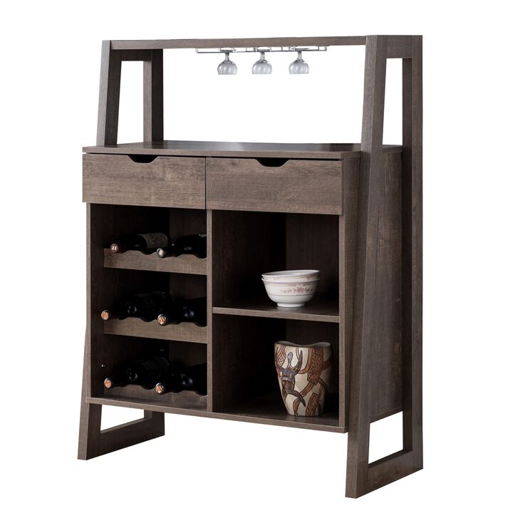 Stylish Wooden Wine Cabinet with Sled Legs
