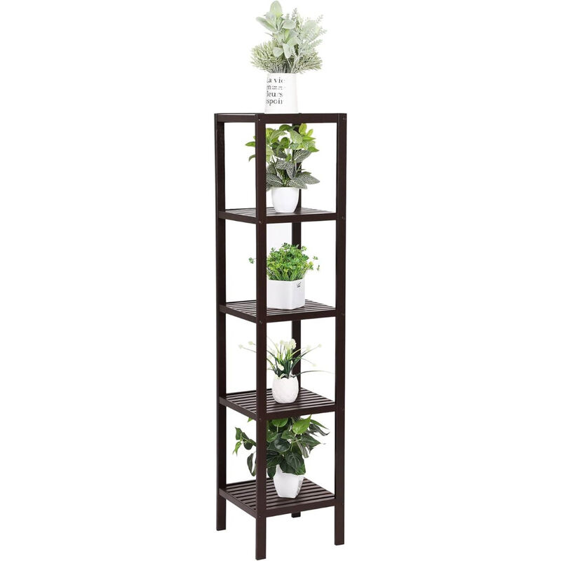 Wood 4-Shelf Narrow Bookcase, Versatile Storage Rack for Home or Office