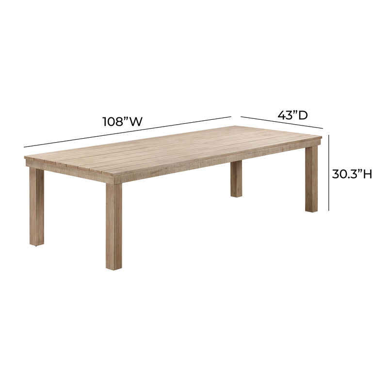 Cassie Natural Outdoor 108" Rectangular Dining Table