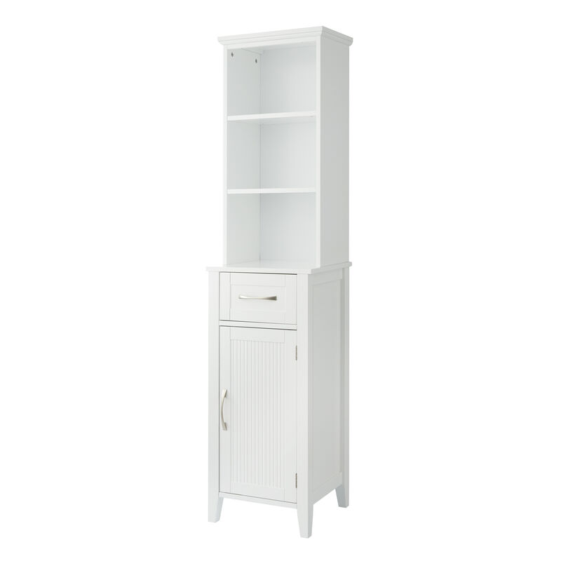Teamson Home Newport Contemporary Wooden Linen Tower Cabinet, White image number 1