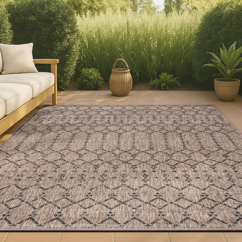 Ourika Moroccan Geometric Textured Weave Indoor/Outdoor Area Rug