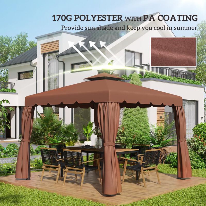 Hivvago Gazebo Canopy 10' x 10' Replacement Cover image number 6