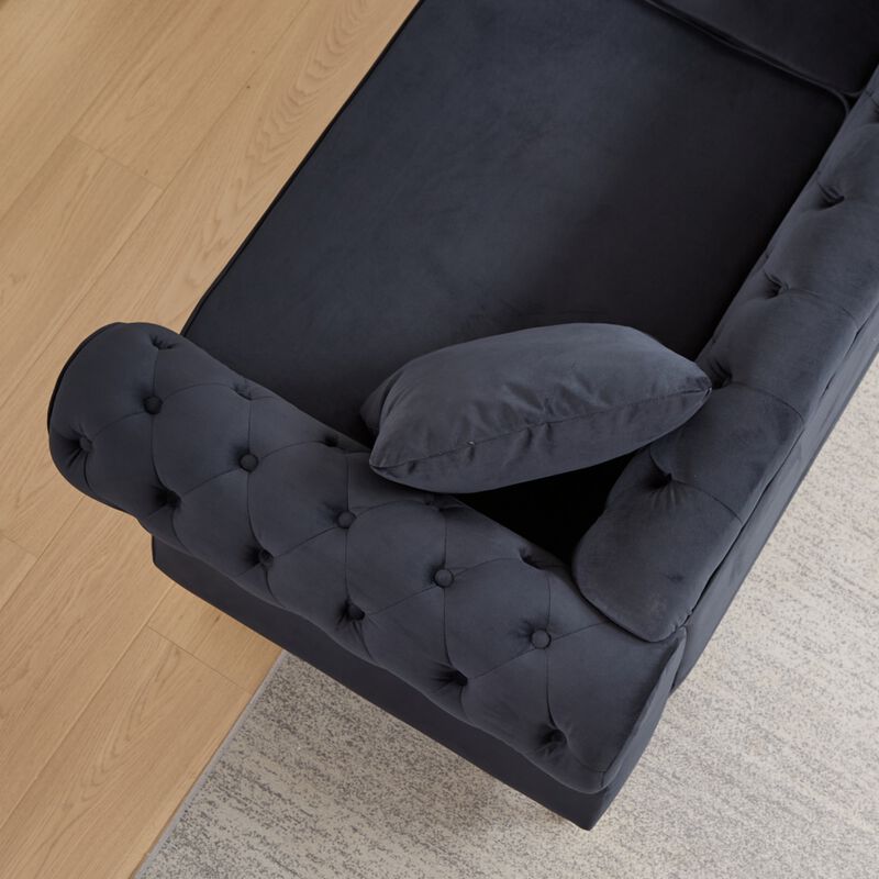 Brast Velvet Chesterfield Sofa image number 7
