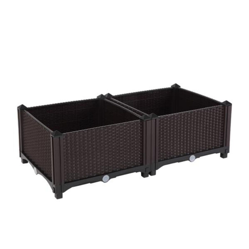 2Pcs Free Splicing Garden Planter Boxes, Durable Injection-Molded Design
