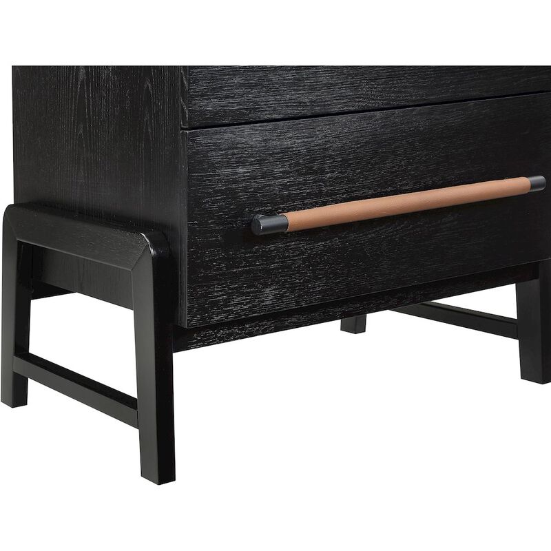 Meridian Furniture Kaya Black Vegan Leather Night Stand