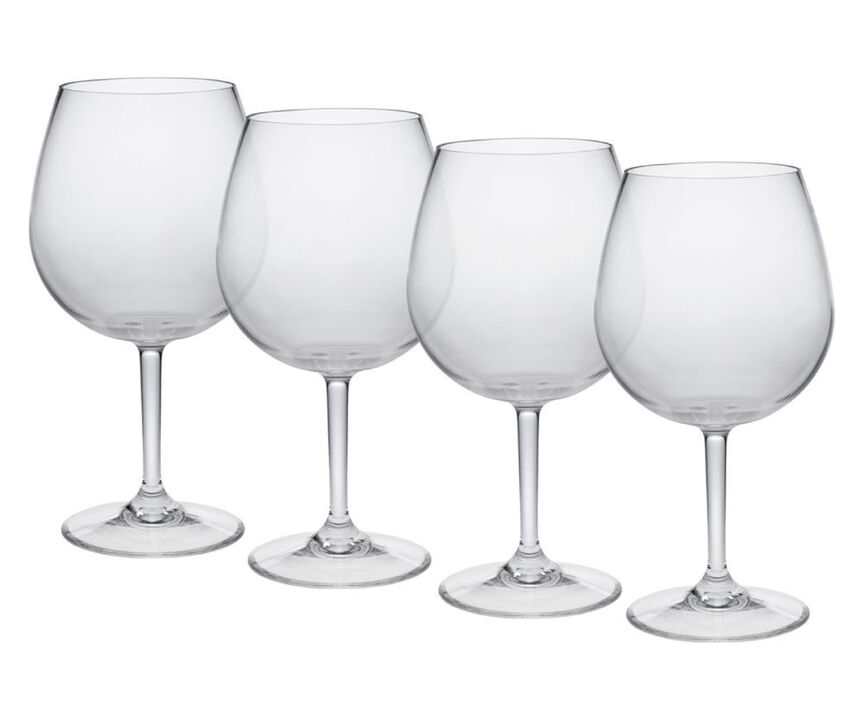 Durable Tritan Plastic Stemmed Wine Glasses Set of 4 for Everyday Use