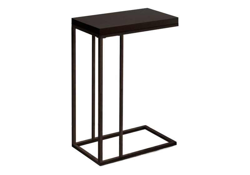 Contemporary MDF & Metal Accent Table &ndash; Space-Saving Side Table with Sturdy Base
