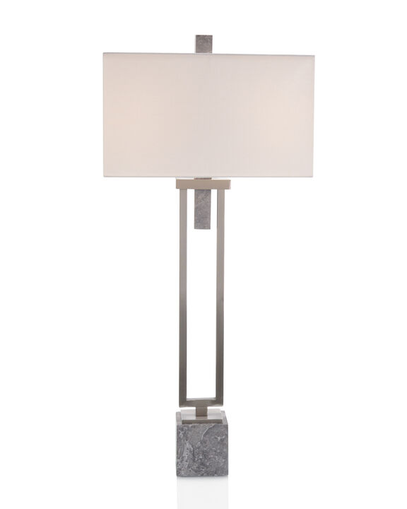 Stately in Gray Marble Lamp
