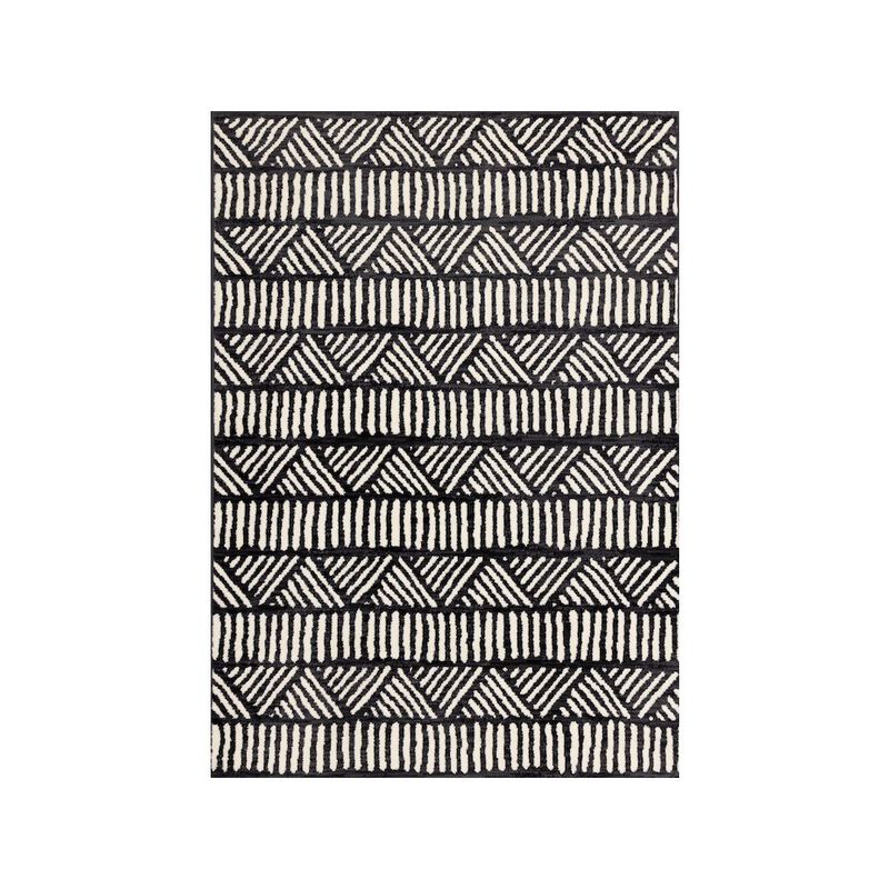 Novelle Home Functional Style Grey White Tribal Rug, 4'7 x 6'7, 4'7 x 6'7 image number 0