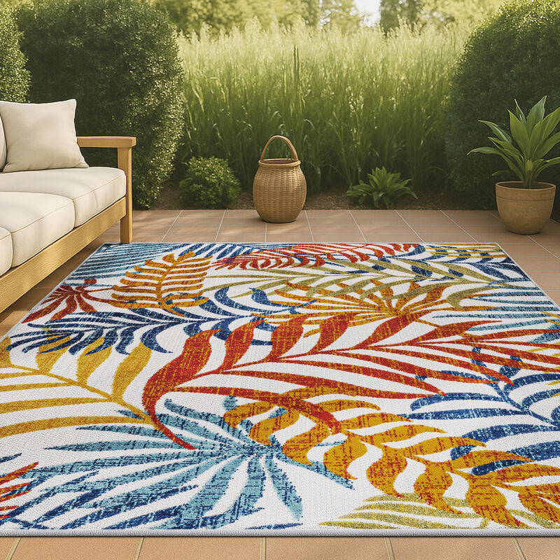 Tropics Palm Leaves Indoor/Outdoor Area Rug