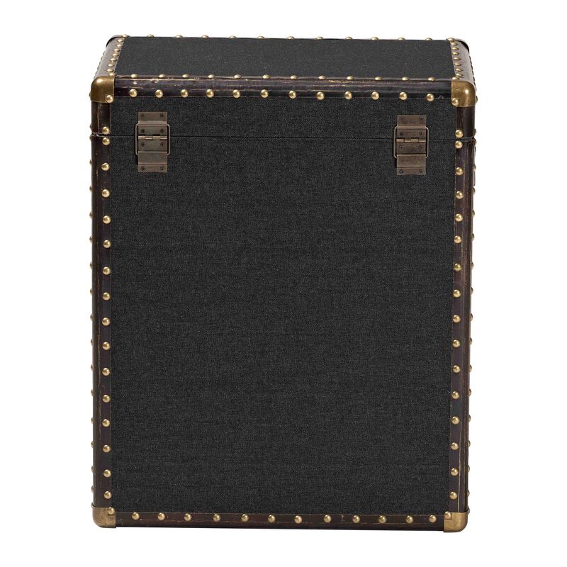 Baxton Studio Agatha Vintage Black Canvas 2 Drawer Storage Trunk image number 5
