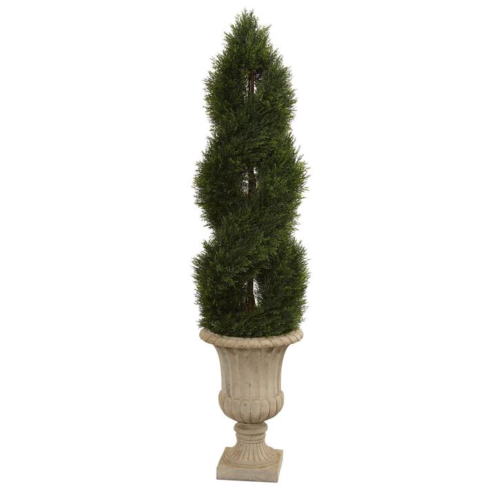 Nearly Natural 5-ft Pond Cypress Tree in Urn UV Resistant (Indoor/Outdoor)