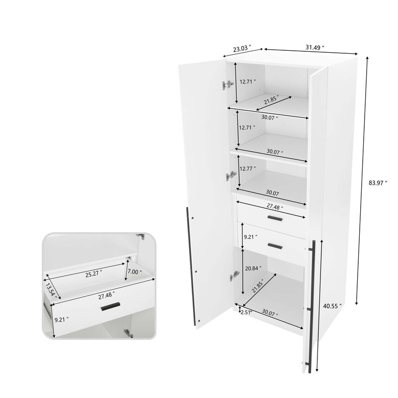 Lee Module Wardrobe in White (Set of 3)