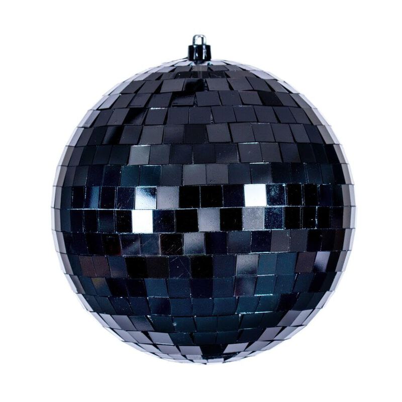 Vickerman 6" Black Mirror Ball Ornament 4 Per Bag image number 0