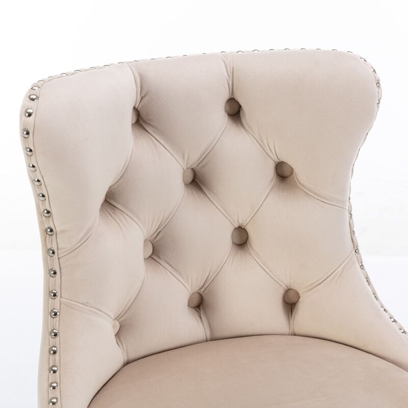 Streamdale Adjustable Swivel Velvet Barstools, Set of 2