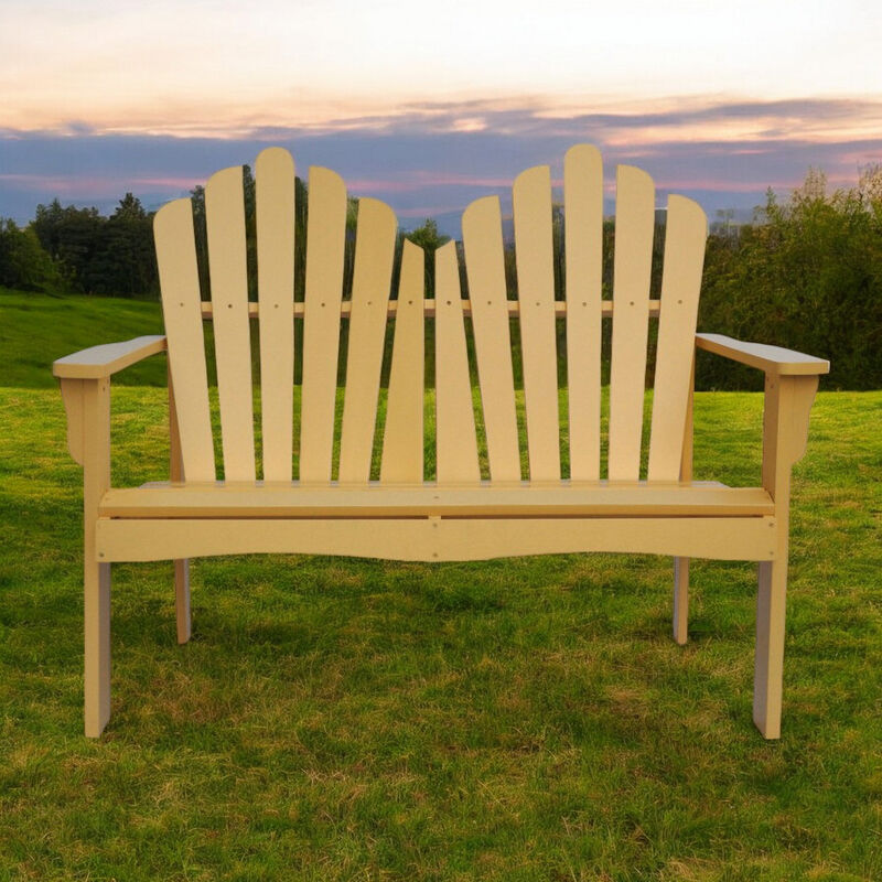 Outdoor Cedar Wood Garden Bench Loveseat for Patio or Backyard Seating