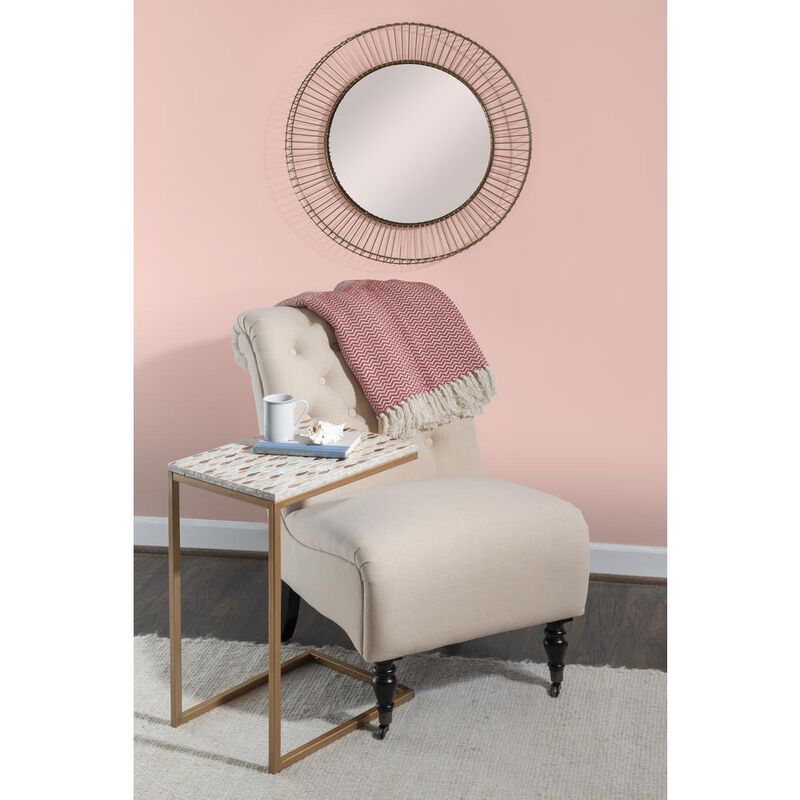 Linon Priscille Capiz Fish Mosaic Accent C Table