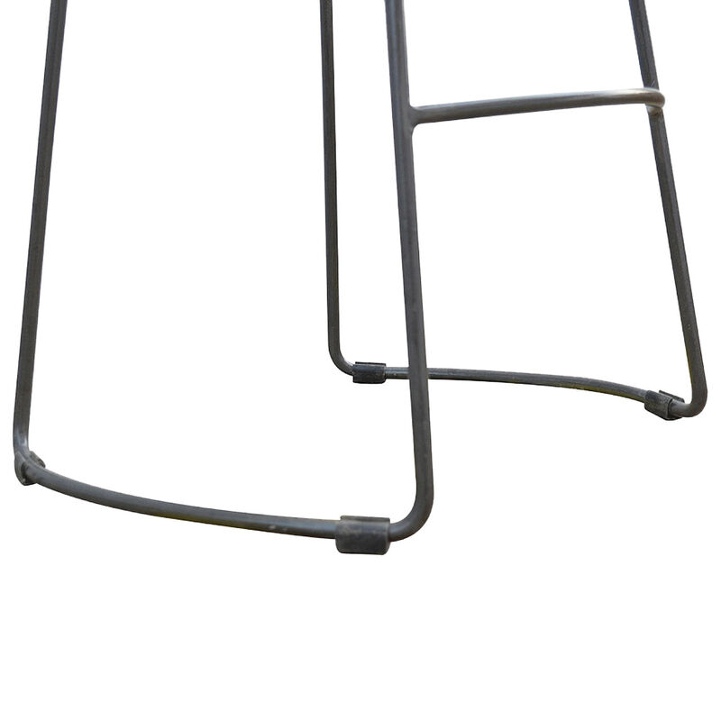 HomeRoots 30" Brown and Black Solid Wood and Iron Bar Height Bar Chair image number 5