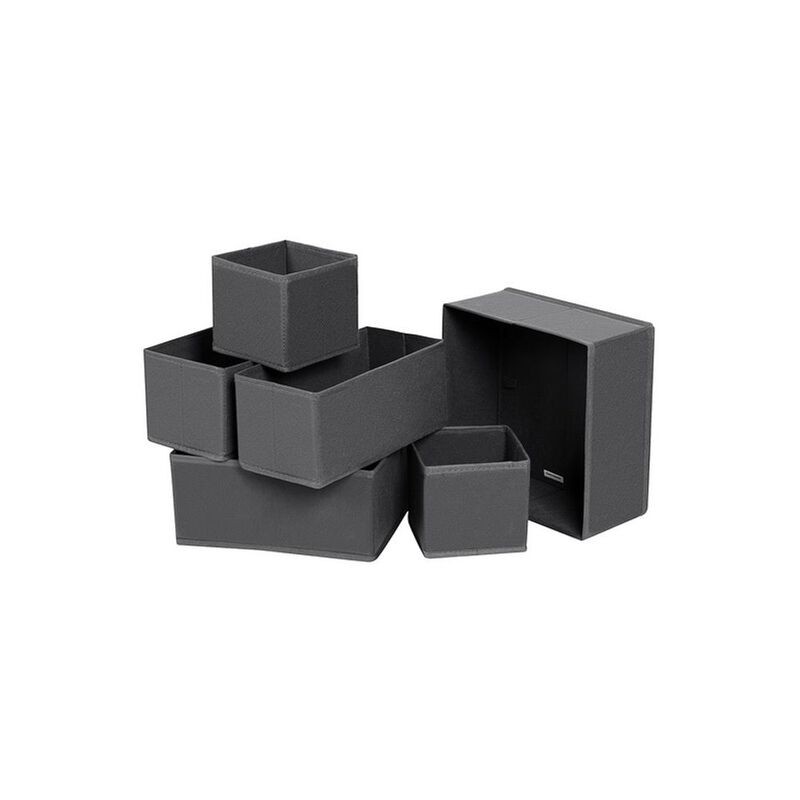 Drawer Organizers, Dresser Dividers, Set of 6, Foldable Fabric Storage Boxes for Socks