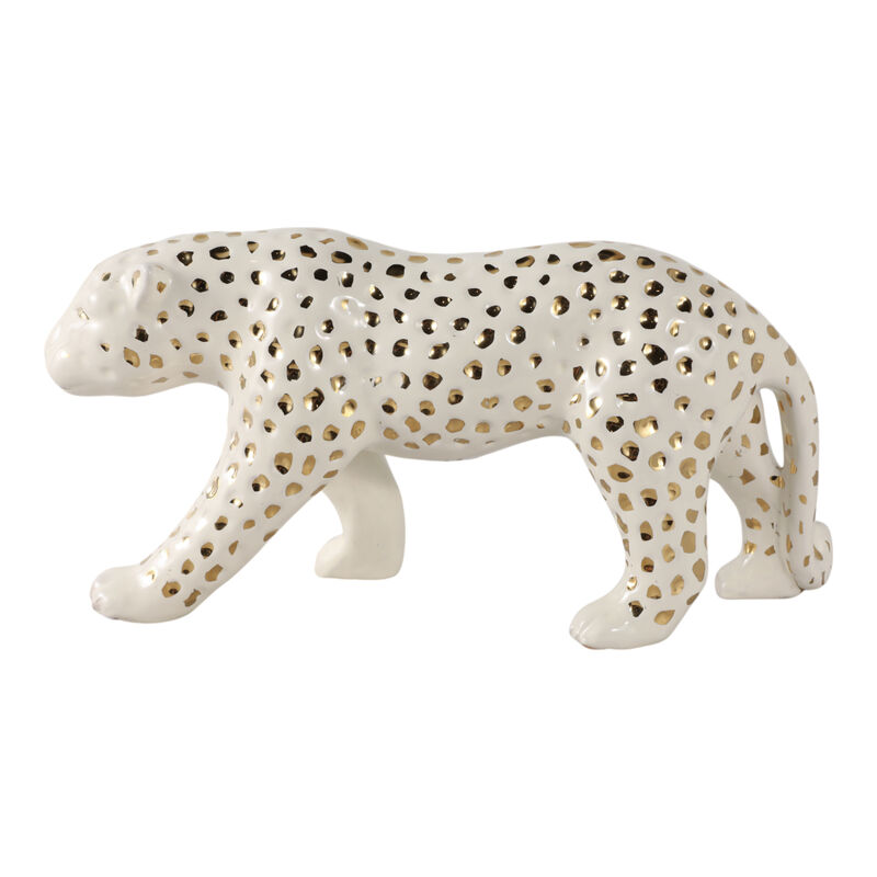 Walking Leopard, White/Gold image number 3