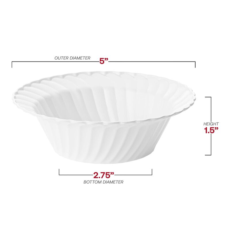 5 oz. White Flair Plastic Dessert Bowls (180 Bowls) image number 4