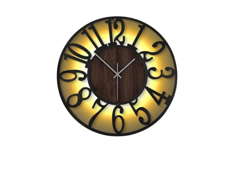 Large Wall Clock 20 Lighted Rustic Wood Remote Timer Silent Battery Operated image number 0