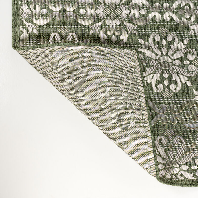 Amora Traditional Mediterranean Tile Design Indoor/Outdoor Area Rug