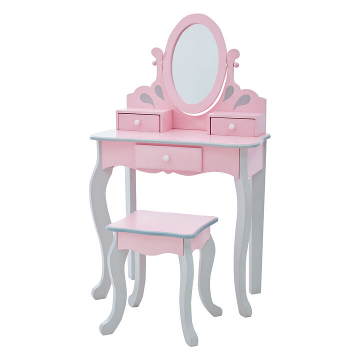 Fantasy Fields - Little Princess Rapunzel Play Vanity Set - Pink / Grey