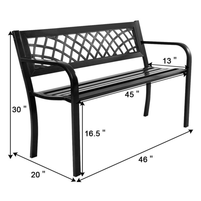 Hivvago Bench Deck with Steel Frame for outdoor