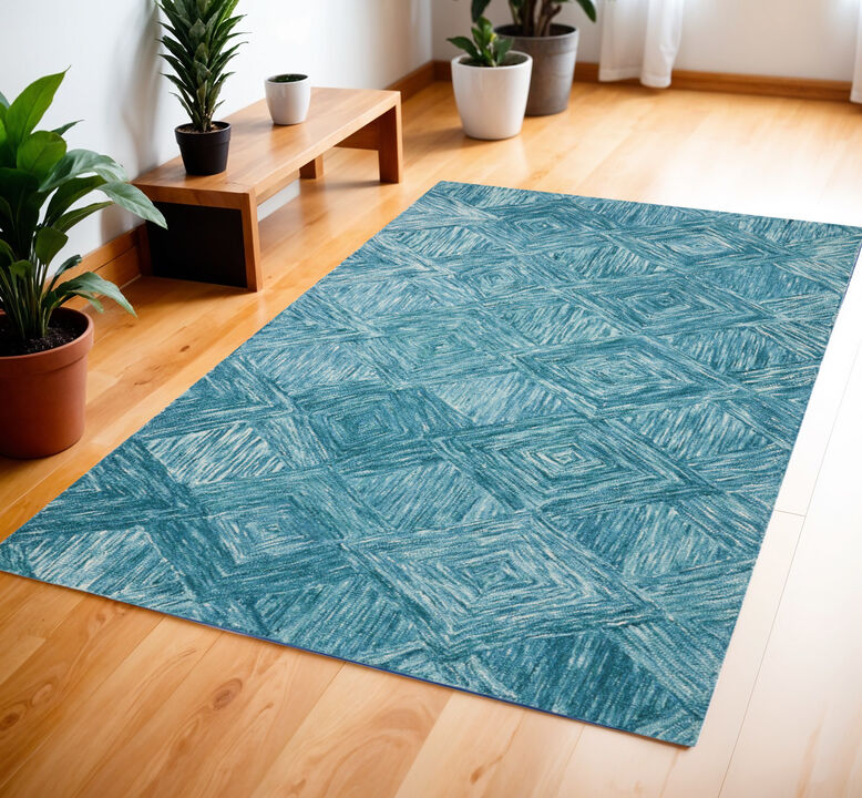 HomeRoots Wool Geometric Area Rug