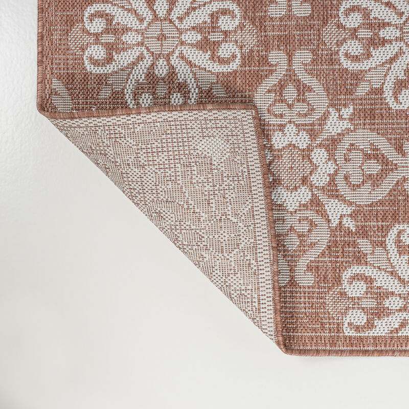 Amora Traditional Mediterranean Tile Design Indoor/Outdoor Area Rug