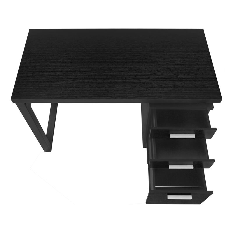 Monarch Specialties I 7691 Computer Desk, Home Office, Laptop, Left, Right Set-up, Storage Drawers, 48"L, Work, Laminate, Black, Contemporary, Modern