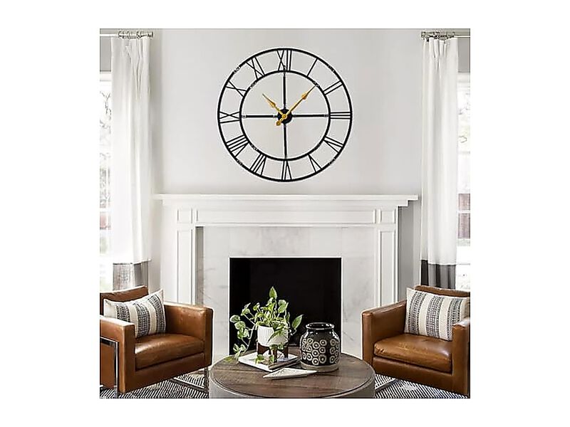 32 Inch Large Wall Clock Living Decor Easy Assembly KD Silent Non Ticking Modern image number 2
