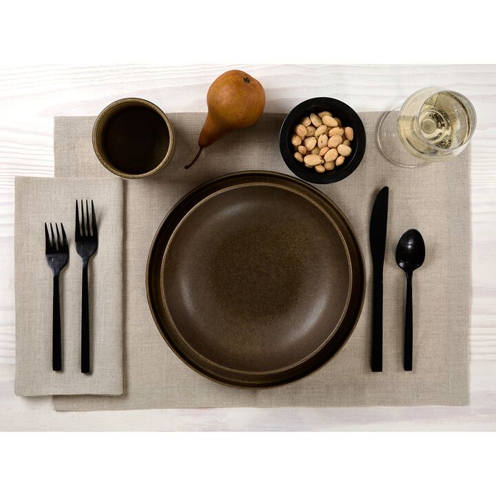 Solino Home 100% Pure Linen Placemats 14 x 19 Inch Set of 6 - Fete