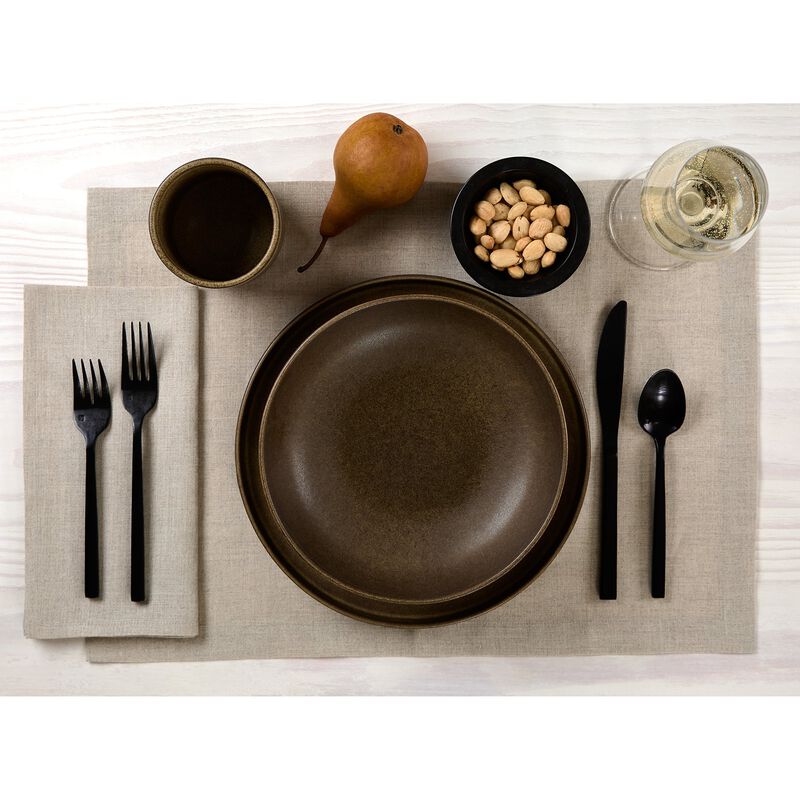 Solino Home 100% Pure Linen Placemats 14 x 19 Inch Set of 6 - Fete