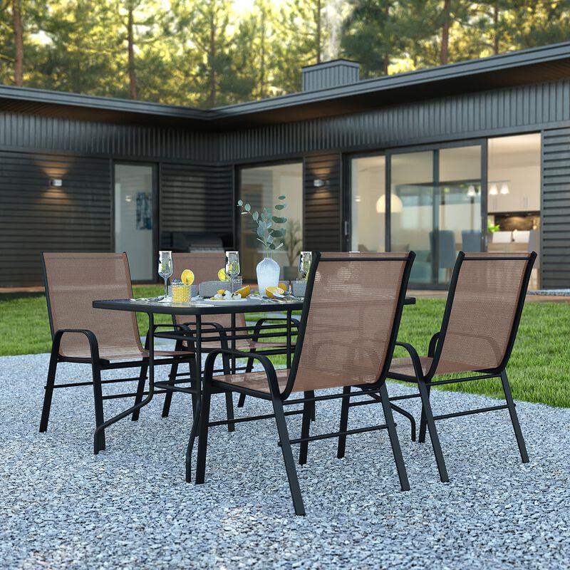 31.5x55 Gray Patio Table Set image number 1