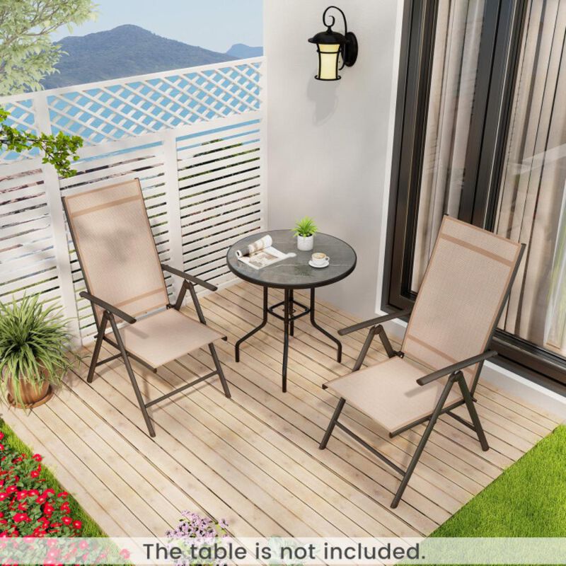 Hivvago 1 Piece Patio Folding Dining Chairs with 7-Level Adjustable High Backrest