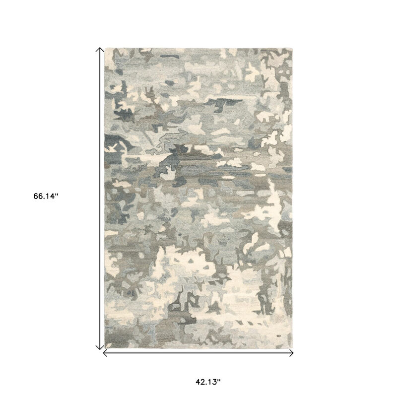 HomeRoots Wool Abstract Hand Tufted Runner Rug image number 3