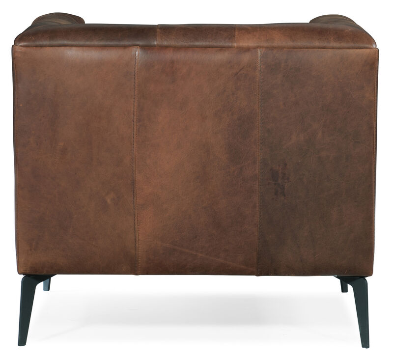 Nicolla Leather Stationary Chair In Brown