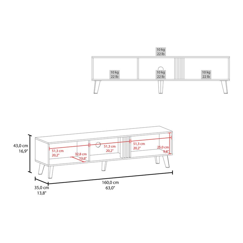 Altoona Tv Stand , Living Room, Black/Light Oak