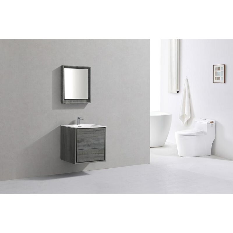 Kubebath DeLusso 24 Ocean Gray Wall Mount Modern Bathroom Vanity