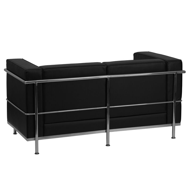 Flash Furniture HERCULES Regal Series Contemporary Black LeatherSoft Loveseat with Encasing Frame image number 2